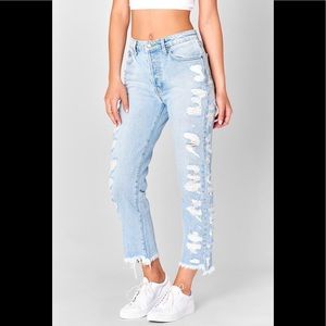 LF carmar side shredded Amelia jeans